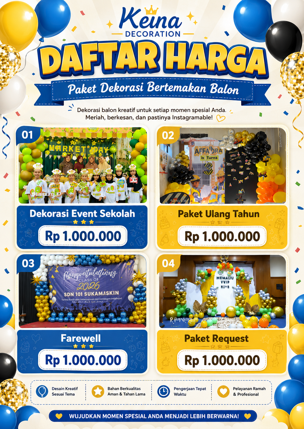 Paket Dekorasi Bertemakan Balon